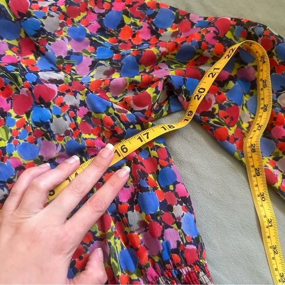 J.Crew Colorful Floral Long Sleeve Dress EUC Size M - Picture 3 of 7